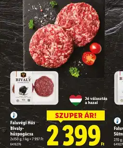 Lidl Faluvégi Hús Bivaly-húspogácsa ajánlat