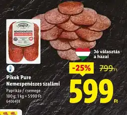 Lidl Pikok Pure Nemespenészes szalámi ajánlat