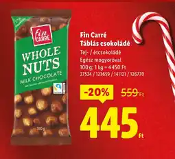 Lidl Fin Carré Táblás csokoládé ajánlat