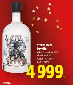 Lidl Steam Brew Dry Gin ajánlat