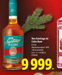 Lidl Ron Santiago de Cuba Rum ajánlat