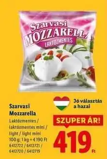 Lidl SZARVASI Mozzarella ajánlat