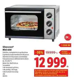 Lidl Silvercrest Mini sütő ajánlat