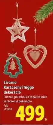 Lidl Livarno Karácsonyi függő dekoráció ajánlat