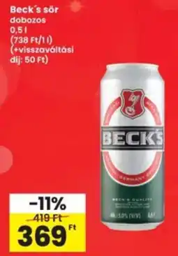 Interspar Beck's sör ajánlat