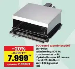 Interspar TOO retró szendvicssütő ajánlat