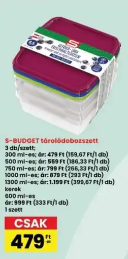Interspar S-BUDGET tárolódobozszett ajánlat