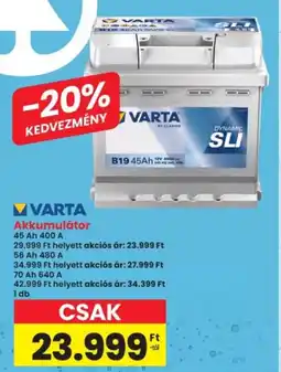 Interspar VARTA Akkumulátor ajánlat
