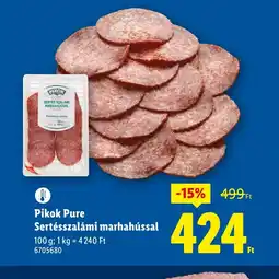 Lidl Pikok Pure Sertésszalámi marhahússal ajánlat