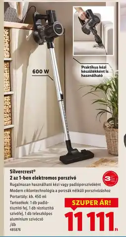 Lidl Silvercrest 2 az 1-ben elektromos porszív ajánlat