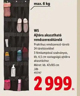 Lidl W5 Ajtra akaszthat rendszerezőtárol ajánlat