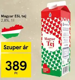 Tesco Magyar ESL tej 2,8% ajánlat