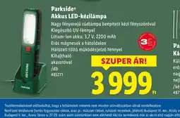 Lidl Parkside Akkus LED-kézilámpa ajánlat