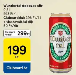 Tesco Wundertal dobozos sör ajánlat