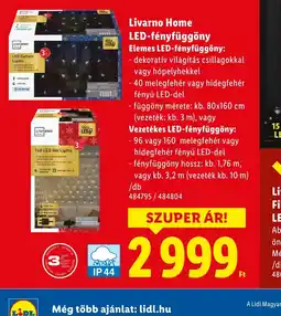Lidl Livarno Home LED-fényfüggöny ajánlat