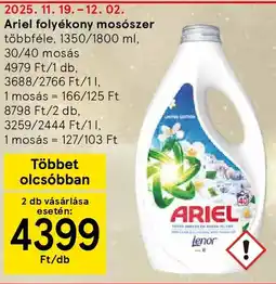 Tesco Ariel folyékony mosószer ajánlat