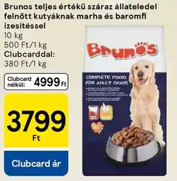 Tesco Brunos teljes értékű száraz állateledel felnőtt kutyáknak marha és baromfi ízesítéssel ajánlat