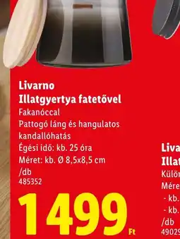 Lidl Livarno Illatgyertya fatetővel ajánlat