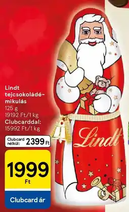 Tesco Lindt tejcsokoládé- mikulás ajánlat