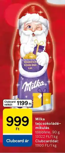 Tesco Milka, tejcsokoládé- mikulás ajánlat