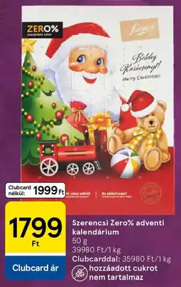 Tesco Szerencsi Zero% adventi kalendárium ajánlat