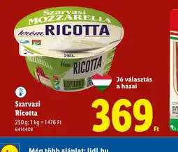 Lidl Szarvasi Ricotta ajánlat