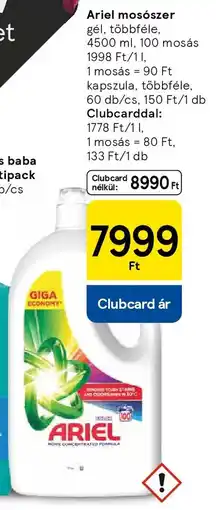 Tesco Ariel mosószer gél ajánlat