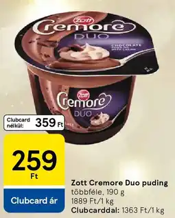 Tesco Zott Cremore Duo puding ajánlat
