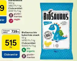 Tesco BioSaurus bio kukoricás snack ajánlat
