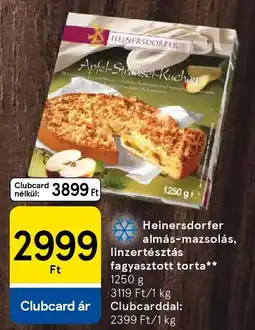 Tesco Heinersdorfer almás-mazsolás, linzertésztás fagyasztott torta ajánlat