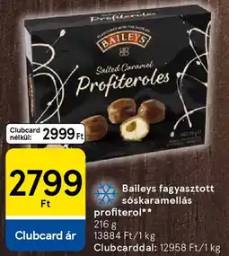 Tesco Baileys fagyasztott sóskaramellás profiterol ajánlat