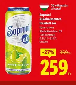 Lidl Soproni Alkoholmentes ízesített sör ajánlat