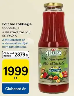 Tesco Pölz bio zöldséglé ajánlat