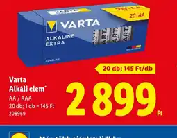 Lidl Varta Alkáli elem ajánlat