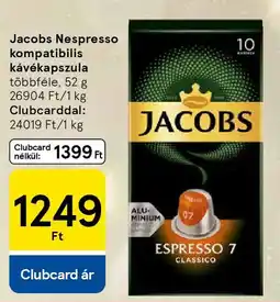 Tesco Jacobs Nespresso kompatibilis kávékapszula ajánlat