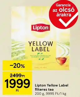 Tesco Lipton Yellow Label filteres tea ajánlat