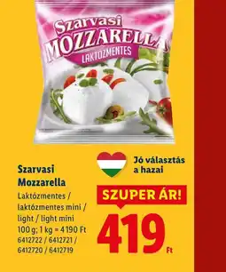 Lidl Szarvasi Mozzarella ajánlat