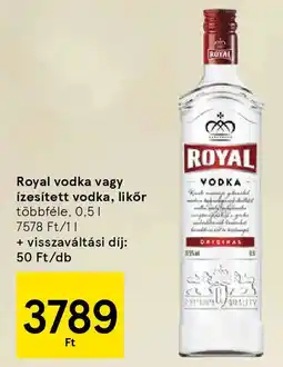 Tesco Royal vodka, ízesített vodka, likőr ajánlat