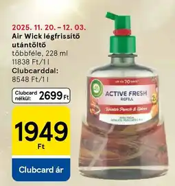 Tesco Air Wick légfrissítő utántöltő ajánlat