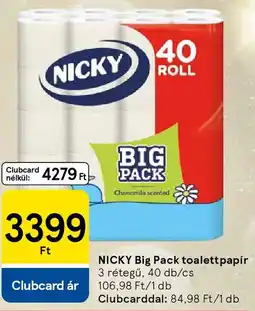 Tesco NICKY Big Pack toalettpapír ajánlat
