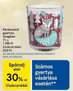 Tesco Karácsonyi gyertya üvegben ajánlat