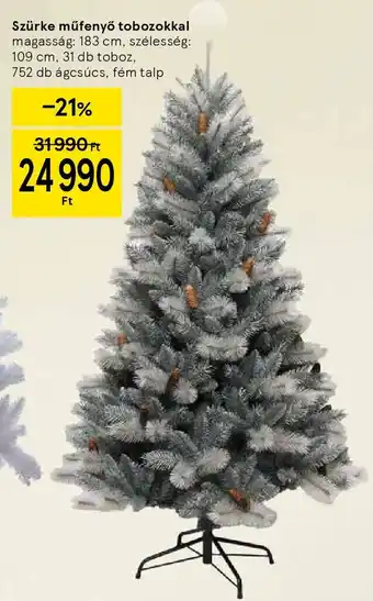 Szürke műfenyő tobozokkal