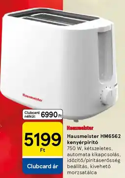 Tesco Hausmeister HM6562 kenyérpirító ajánlat