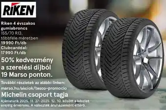 Tesco Riken 4 évszakos gumiabroncs ajánlat