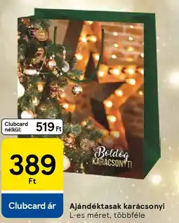 Tesco Ajándéktasak karácsonyi ajánlat