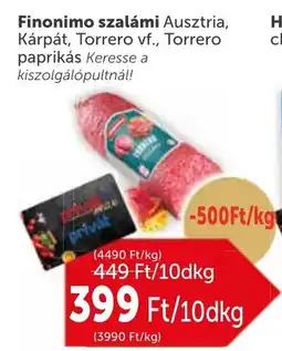 PRIVÁT Finonimo szalámi ajánlat