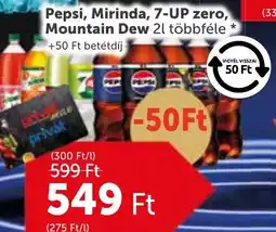 PRIVÁT Pepsi, Mirinda, 7-UP zero, Mountain Dew ajánlat