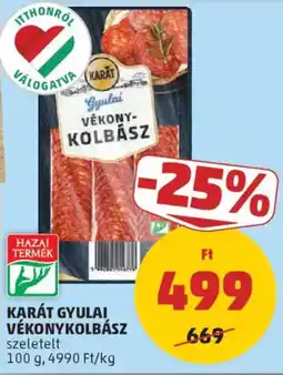 PENNY Karát gyulai vékonykolbász ajánlat