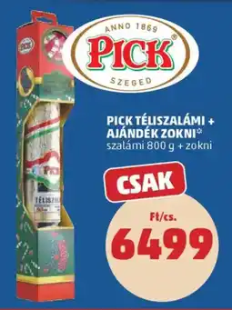 PENNY Pick téliszalámi + ajándék zokni ajánlat
