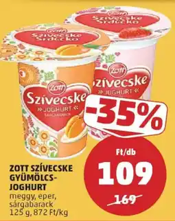 PENNY Zott szívecske gyümölcs- joghurt ajánlat